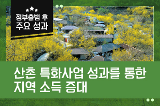 산촌 특화사업 성과를 통한 지역 소득 증대