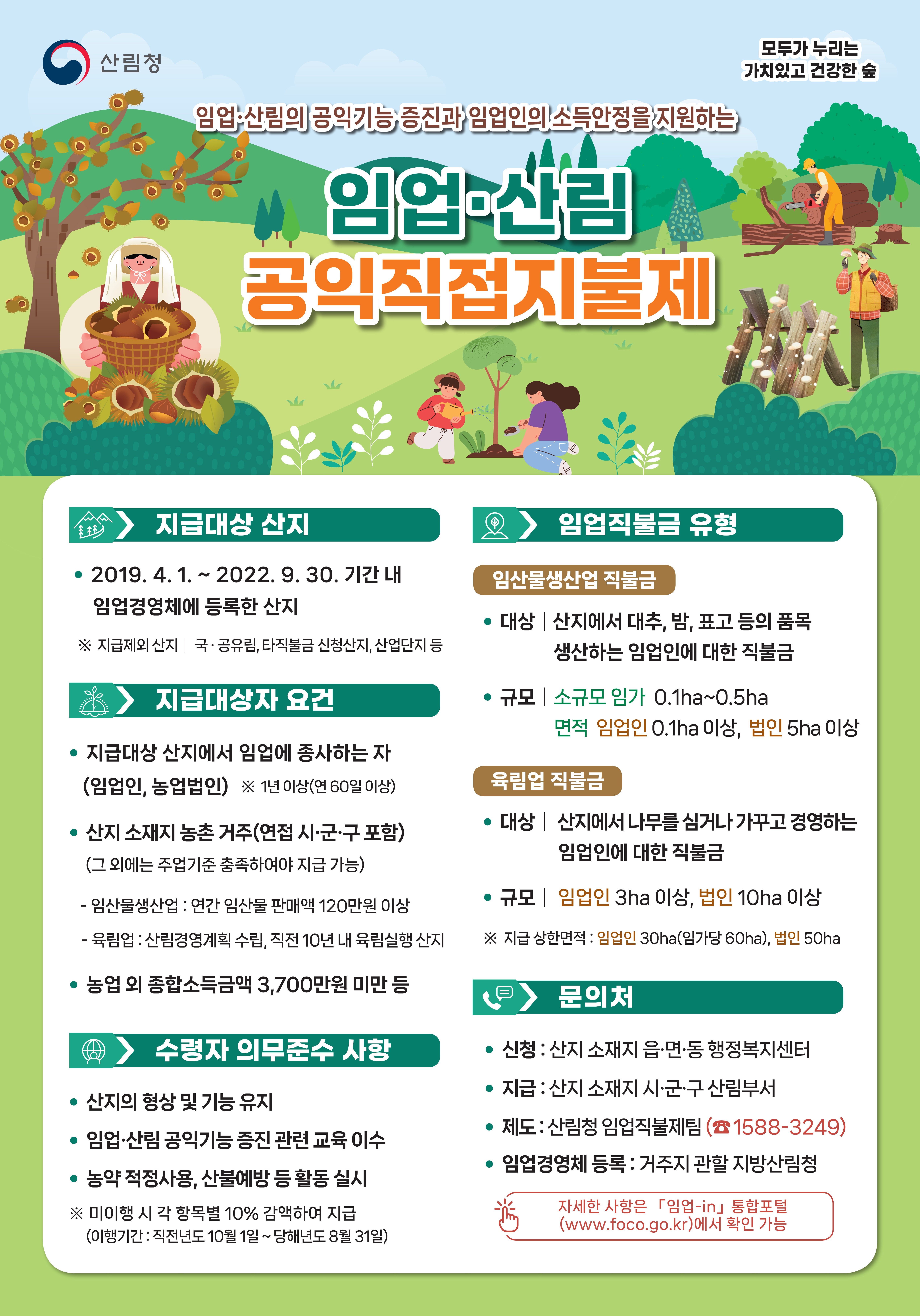 산림청, 2만여 명에 임업직불금 516억 원 지급 시작